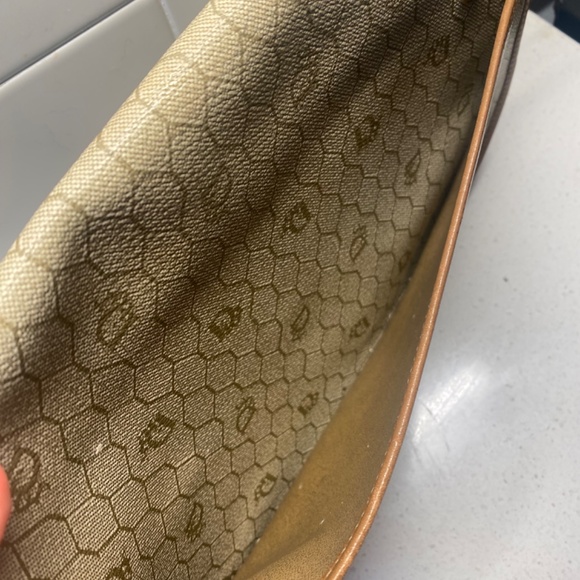 Vintage CHRISTIAN DIOR Crossbody Shoulder Bag Gold HW Brown Leather - Picture 6 of 12